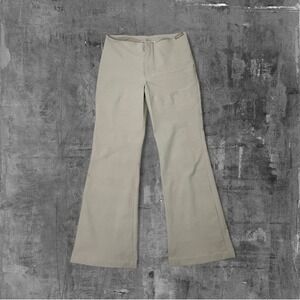 Vtg 90s TARK'1 Stretch Tailored Flare Pants – Made in France Beige Low Rise S/M